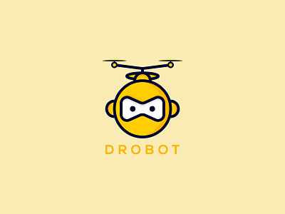 DROBOT LOGO brand identity branding business logo company logos design drone flat logo icon identity logo logodesign minimal logo robot