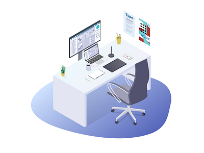 Isometric office 1 art direction designer illustration isometric job office work workplace