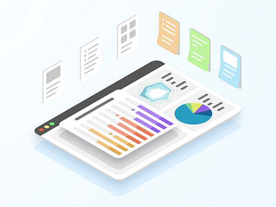 Site analytics Illustration isometric