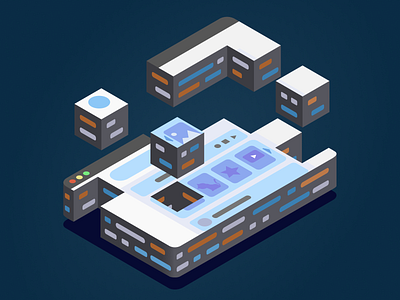 Site development Illustration isometric analytic dark theme dark ui design designer development development agency illustration isometric ui ux vector web design web design agency