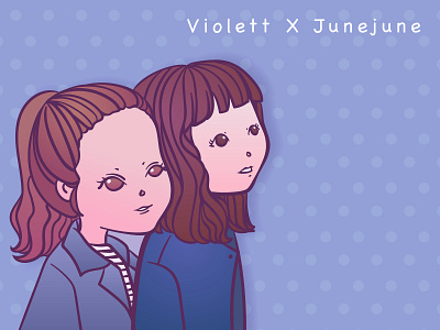 Violet x Junejune cartoon cartoon character cartoony character color cute illustration portrait