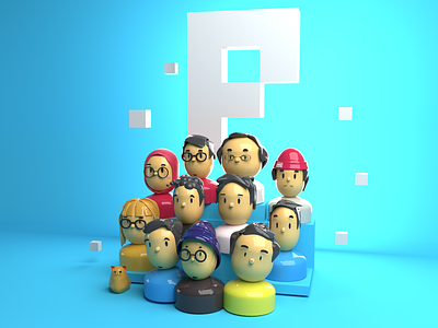 Pixelz Studio Team on 3D 3d avatar blender clay design gloss illustration model people pixel plastic