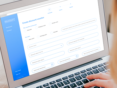 Discount Voucher Creation back end discount voucher ecommerce ux design webapplication wireframes