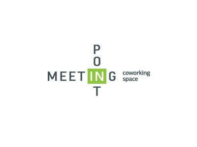 Meeting point coworking cross in logo meeting point square
