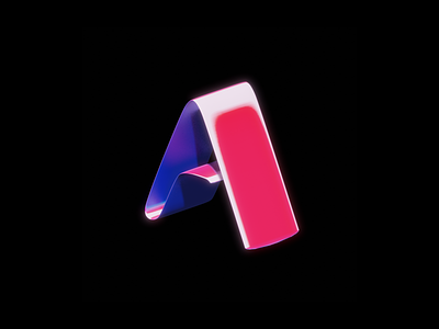 Minimalistic "A" Logo 3d 3d render a art branding design illustration logo