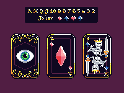 Playing card art practice design pixel pixelart