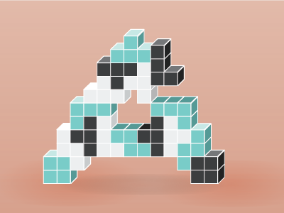 Tetris themed letter A a illustration letter lettering tetris