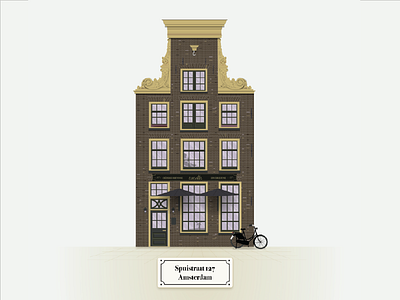 Recreation of 18th century Amsterdam building amsterdam building front historic illustration monument nederland netherlands