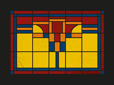 Stained glass | 2 color block dutch glass stained stained glass window