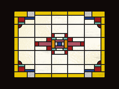 Stained glass | 3 color block dutch glass illustration stained stained glass window
