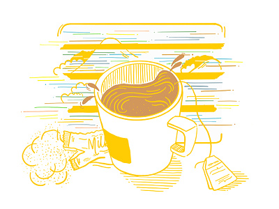 Remembering the train-tea at work! daily sketches drawing illustration sketches