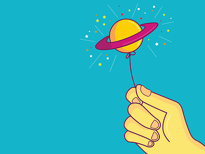 Saturn Lollipop Balloon ai balloon illustration lollipop planet