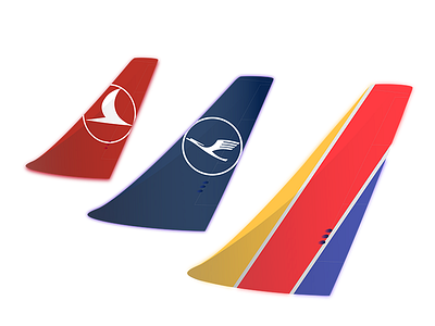 Favorite Airliners Vertical Stabilizer aircraft airline airplane design illustrator lufthansa southwest travel turkish airlines