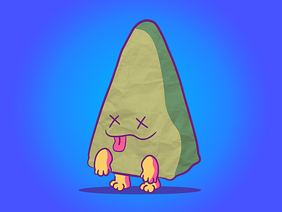 The Walking Triangle 📐 avocado brain eater character design illustration triangle zombie
