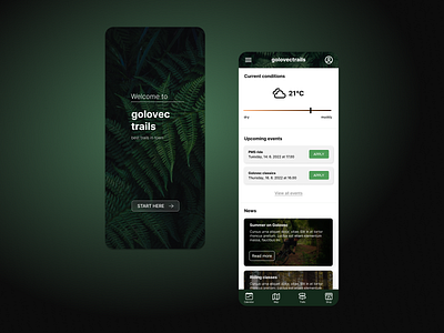 Golovec trails / Mobile app concept appdesign mobileapp mtb trailcenter