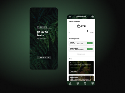 Golovec trails / Mobile app concept