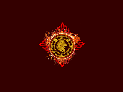 Lion circle fire lion protector spiritual