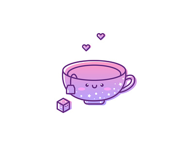 Xmas Drink adobe illustrator cartoon cartoon character cartoon illustration cup cute illustration cuteart flat gradient hearts illustration kawaii kawaii art pink purple smile snow stars sugar vector illustration