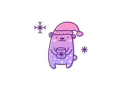 Xmas Bear animal illustration cartoon cartoon character cartoon illustration character cute animal cute art cute illustration cuteart doodle doodle art gradient illustration kawaii kawaii art snow stars vector illustration wacom wacom tablet