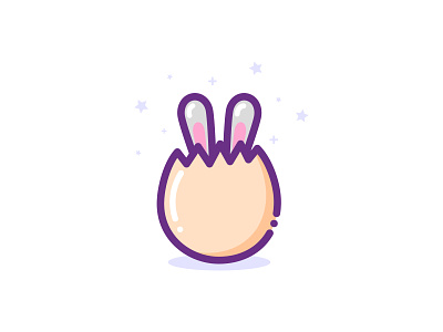 Easter Egg adobe illustrator animal illustration cartoon illustration cute illustration cuteart ears easter easter bunny easter egg eggshell flat illustration kawaii kawaii art mbe mbe style mbestyle sparkles vector illustration