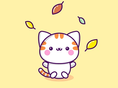 Autumn Magic adobe illustrator adobecc autumn cartoon cartoon character cartoon illustration cat cute illustration cuteart illustration kawaii art leaves vector art wacom