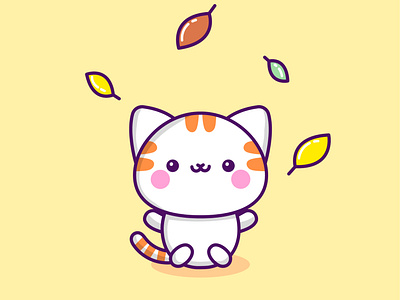 Autumn Magic adobe illustrator adobecc autumn cartoon cartoon character cartoon illustration cat cute illustration cuteart illustration kawaii art leaves vector art wacom