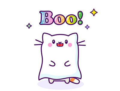 Boo! boo cartoon cartoon character cartoon illustration cat character character design cute cute illustration cuteart ghost halloween holiday illustration kawaii kawaii art scary seasonal spooky