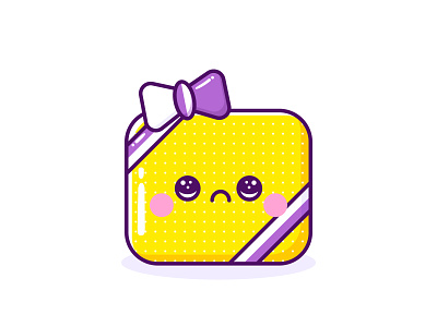 Kawaii Gift bow box cartoon character design cute design gift kawaii present ribbon sad