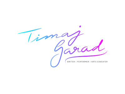 Timaj Garad cursive identity lettering logo