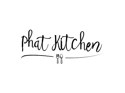 Phat Kitchen handdrawn illustration lettering logo logodesign texture