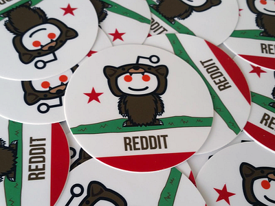 reddit California flag stickers alien bear california flag official reddit redditgifts snoo star stickers