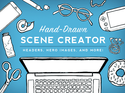 Hand-Drawn Scene Creator custom custom scene drawing generator header hero hero image illustrated mock up mockup scene sketch