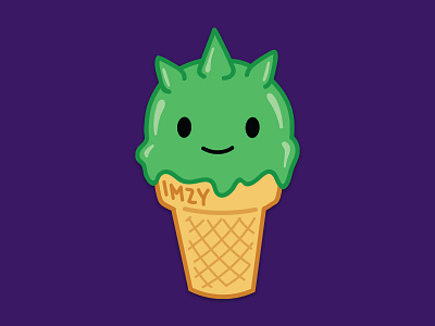 Ice Cream Imzysaurus community cone dino dinosaur green ice cream imzy imzysaurus mascot official sticker treat