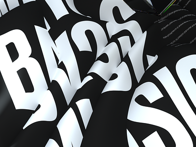 Gosmow - Bass Music 3d art black cinema4d color design font gradient illustration octane poster art typeface typography