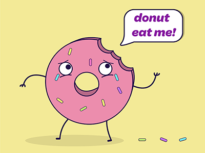 Donut eat me!! 2d design donut illustration snack vector