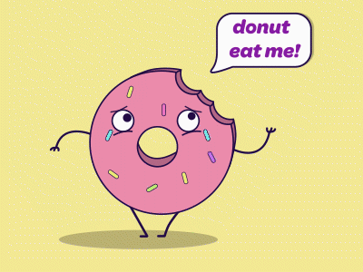 Donut eat me 2 point oh animation donut gif illustration run cycle