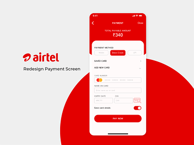 Airtel Payment - Redesign airtel calling design interface interaction interface ios ios13 ios14 mobile mobile app payment payment method recharge ui ux ui design ux uxui