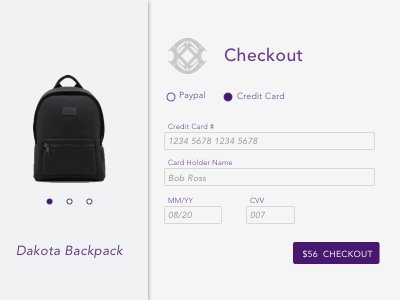 Daily UI #002 Challenge: Credit Card Checkout dailyui