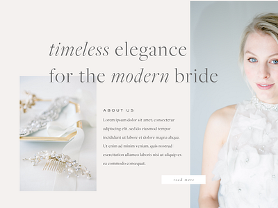 Feminine Website Design for Bridal Boutique