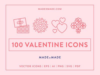 Made By Made | Line Icons – Valentines february icons illustrations infographics line icons love relationship symbols ui ux valentines day vector