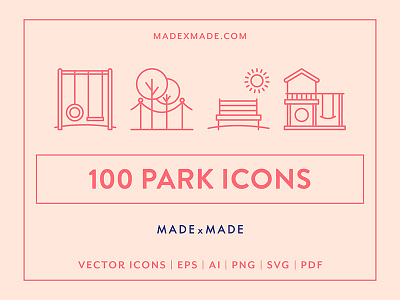Made By Made | Line Icons – Park camping icons illustrations infographics line icons outdoors park symbols trees ui ux vector