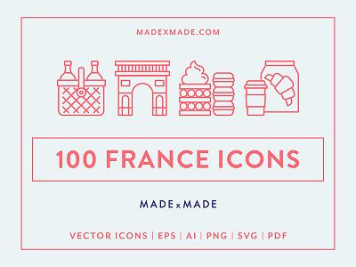 Made By Made | Line Icons – France europe france french icons illustrations infographics line icons symbols ui ux vector