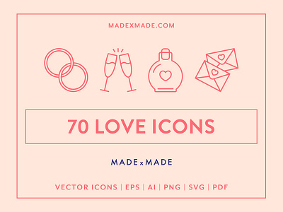 Made By Made | Line Icons – Love celebration icons illustrations infographics line icons love romance symbols ui ux vector wedding