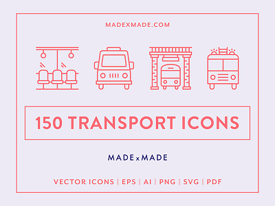 Made By Made | Line Icons – Transport airport busses icons illustrations infographics line icons symbols transport ui ux vector vehicles