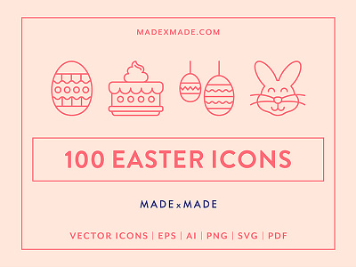 Made By Made | Line Icons – Easter christianity easter eggs icons illustrations infographics line icons religion symbols ui ux vector