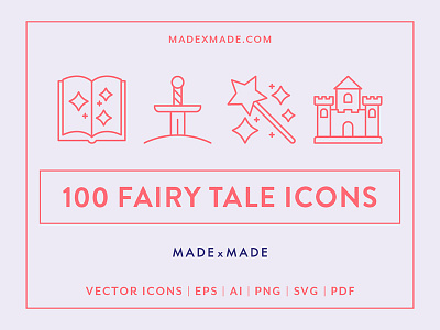 Made By Made | Line Icons – Fairy Tale children fairy tale fantasy icons illustrations infographics line icons magic symbols ui ux vector