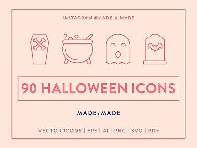 Made By Made | Line Icons – Halloween festive halloween haunted icons illustrations infographics line icons scary symbols ui ux vector
