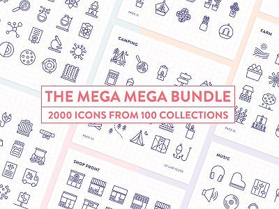 Made By Made | Line Icons – Mega Mega Bundle Volume 1-4 bundle ecology icons illustrations infographics line icons mega bundle school symbols ui ux vector