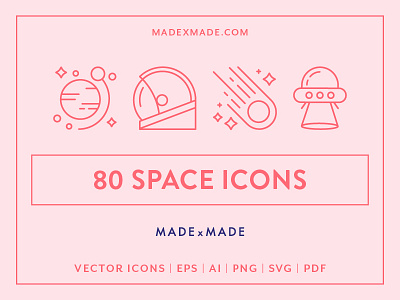 Made By Made | Line Icons – Space aliens icons illustrations infographics line icons sci fi space symbols travel ui ux vector