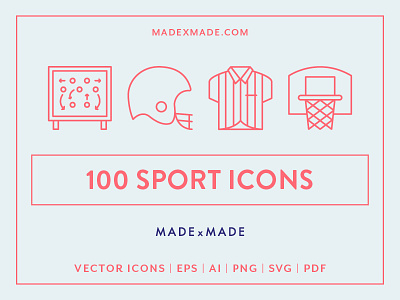 Made By Made | Line Icons – Sport football icons illustrations infographics line icons nfl school sport symbols ui ux vector